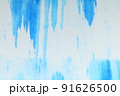 青色系抽象的背景　ライン・流れ　　手描き　 91626500
