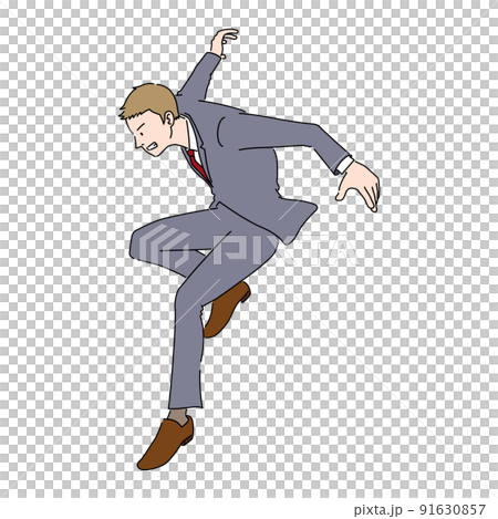 Illustration of a businessman who appears dashingly (white background, vector, clipping) 91630857