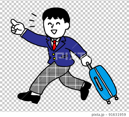 學校旅行攜帶手提箱移動西裝外套男學生(簡單) 學校旅行攜帶手提箱移動西裝外套男學生(簡單) 91631959