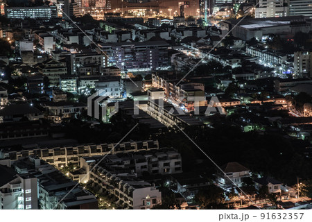 Bangkok cityscape. Bangkok downtown at night view in the business district, Beautiful twilight give the city a modern style. Bangkok cityscape. Bangkok downtown at night view in the business district, Beautiful twilight give the city a modern style. 91632357