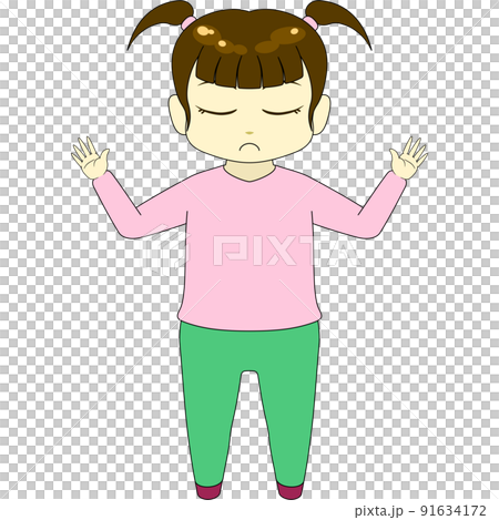Chibi character illustration (female, front) Chibi character illustration (female, front) 91634172