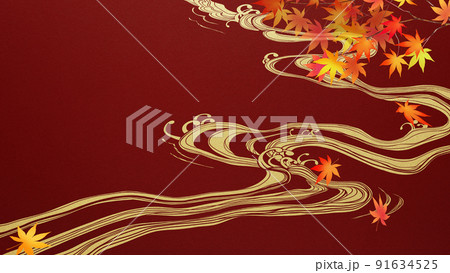 秋の和風背景 秋の和風背景 91634525