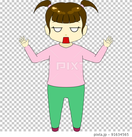 Chibi character illustration (female, front) Chibi character illustration (female, front) 91634565