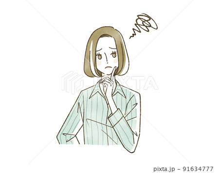 悩んでいる女性 悩んでいる女性 91634777
