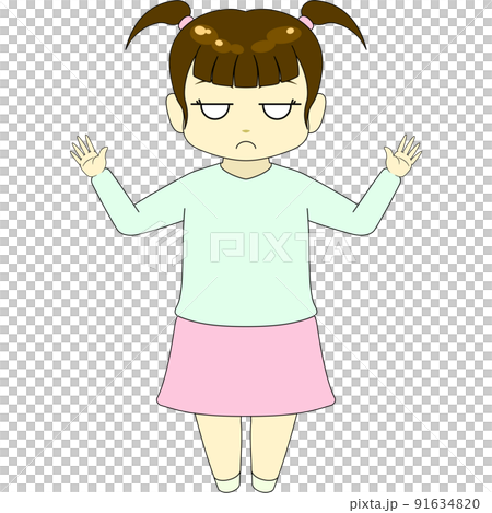 Chibi character illustration (female, front) 91634820