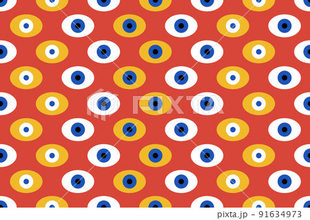 Bauhaus eye seamless pattern. Minimal geometric design of the 20s. Abstract vector template with elements of primitive forms. Bauhaus eye seamless pattern. Minimal geometric design of the 20s. Abstract vector template with elements of primitive forms. 91634973