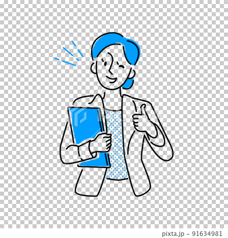 Illustration material: Like! Image illustration material of a woman of a business person to do Illustration material: Like! Image illustration material of a woman of a business person to do 91634981