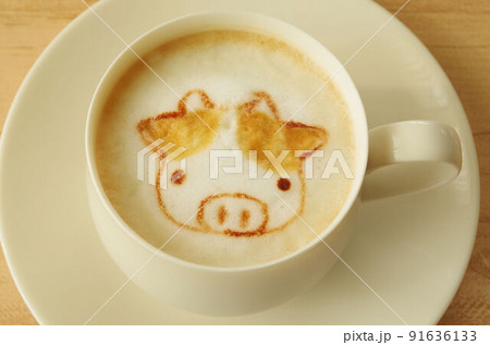 牛のラテアート 牛のラテアート 91636133