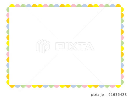 夏らしいカラフルなドットフレーム 91636428