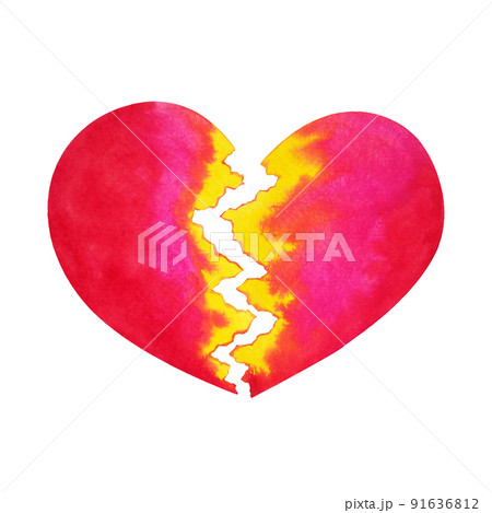 red heartbreak broken heart crack break pain divorce love relationship art design illustration shape watercolor painting icon sign symbol white isolated red heartbreak broken heart crack break pain divorce love relationship art design illustration shape watercolor painting icon sign symbol white isolated 91636812