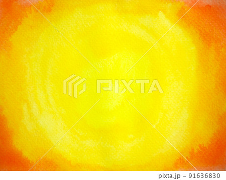 bright yellow orange color abstract art background sun sunny power symbol art watercolor painting design illustration texture pattern 91636830