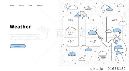 Weather forecast doodle landing page, anchorman 91638182