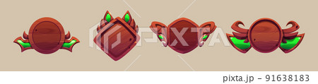 Game avatar frames, level ui icons, wooden shields 91638183