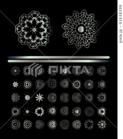Round ornament tribal ethnic pattern. 91638399