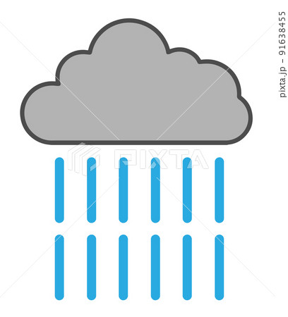 雲から雨がザーザー降る、天気のイラスト素材 [91638455] - PIXTA