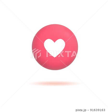 3d like icon with heart, social media notification, speech bubble. Button isolated on white background, vector illustration 3d like icon with heart, social media notification, speech bubble. Button isolated on white background, vector illustration 91639163