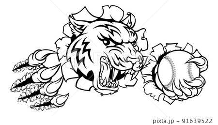 Tiger Tennis Player Animal Sports Mascot Tiger Tennis Player Animal Sports Mascot 91639522