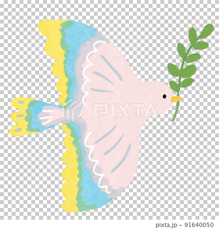 Birds and leaves watercolor hand-painted style 91640050