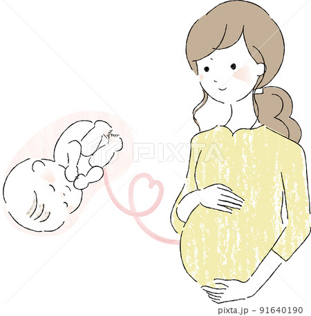 妊婦さんと赤ちゃん 91640190