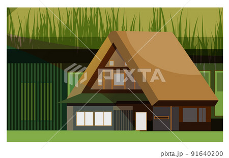 日本の美しい四季を織りなす古民家と合掌作り。 背景としても壁紙としても使えます。 91640200