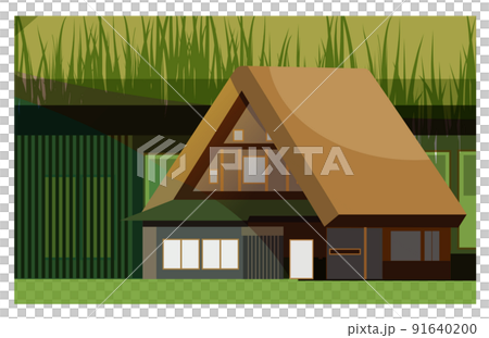 日本の美しい四季を織りなす古民家と合掌作り。 背景としても壁紙としても使えます。 91640200