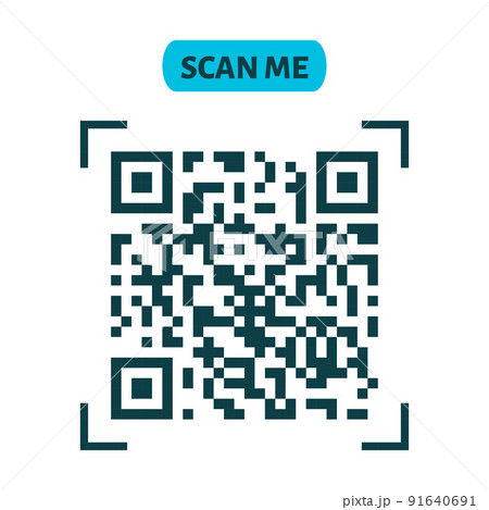 Scan me QR code design. QR code for payment, text transfer with scan me button. Vector illustration 91640691