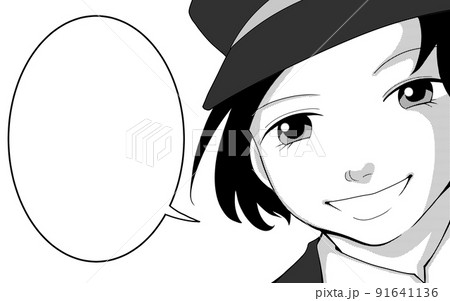 キリッとした制服姿の女性のイラスト キリッとした制服姿の女性のイラスト 91641136