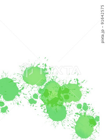 白背景に絵具の緑しぶきがかかった背景素材 白背景に絵具の緑しぶきがかかった背景素材 91642575