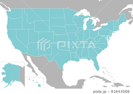 アメリカ合衆国の地図、全50州、北アメリカ大陸