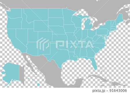 アメリカ合衆国の地図、全50州、北アメリカ大陸 91643006