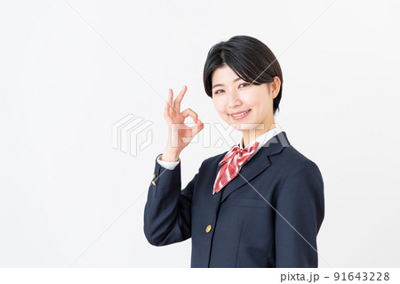 白バックの女子高校生 白バックの女子高校生 91643228