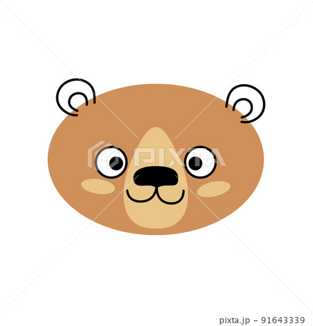 Bear face. Cute bear isolated on white Bear face. Cute bear isolated on white 91643339