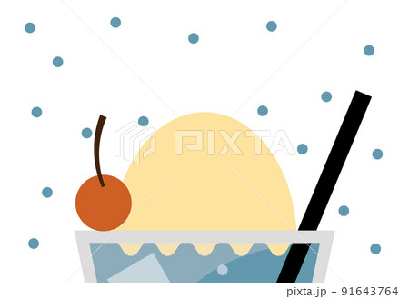 クリームソーダのアイス部分のアップイラスト クリームソーダのアイス部分のアップイラスト 91643764
