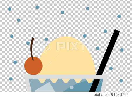 Close-up illustration of ice cream part of cream soda 91643764