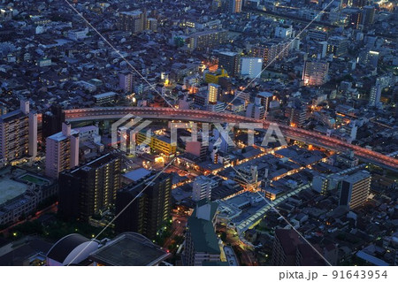 西成区の日没・飛田新地周辺 91643954