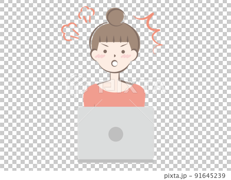 操作電腦生氣的女人 操作電腦生氣的女人 91645239