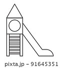 playground slide icon. Outline vector symbol isolated on white background 91645351