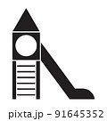 playground slide icon. Silhouette vector symbol isolated on white 91645352