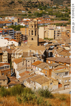 aerial view of Monzon, in Aragon, Spain 91646224