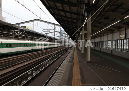 宇都宮駅に停車中の東北新幹線E2系（200系カラー・緑帯車両） 91647450