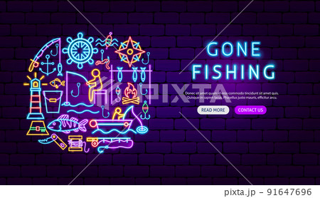 Fishing Neon Banner Design 91647696