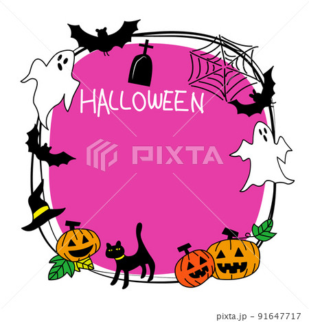 ハロウィンのフレーム素材 91647717