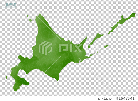 水彩風の地図　北海道 91648541