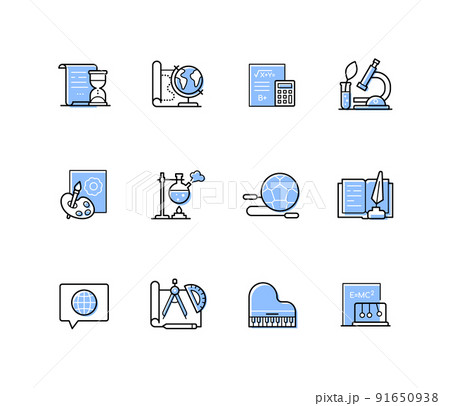 Science and art - modern line design style icons set 91650938