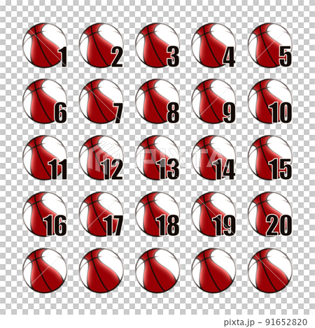 籃球籃球貼紙貼紙號碼圖標球衣號碼紅色 91652820