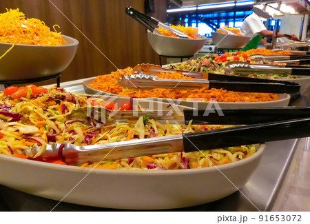 Dining Room Buffet aboard the luxury abstract cruise ship Dining Room Buffet aboard the luxury abstract cruise ship 91653072