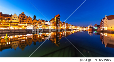 Night panorama of the Old Town of Gdansk, Poland Night panorama of the Old Town of Gdansk, Poland 91654905