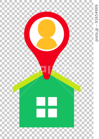 家庭人地圖圖釘圖標 家庭人地圖圖釘圖標 91654989