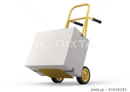 Airport luggage cart or baggage trolley side with cardboard boxes or cartons Airport luggage cart or baggage trolley side with cardboard boxes or cartons 91656282