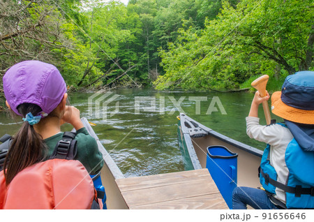 釧路川源流　初夏のカヌー行 91656646